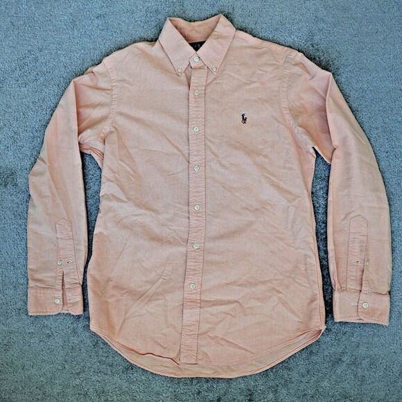 Polo Ralph Lauren Other - Polo Ralph Lauren Shirt Mens M Orange Button Up Long Sleeve Canvas Pony Preppy